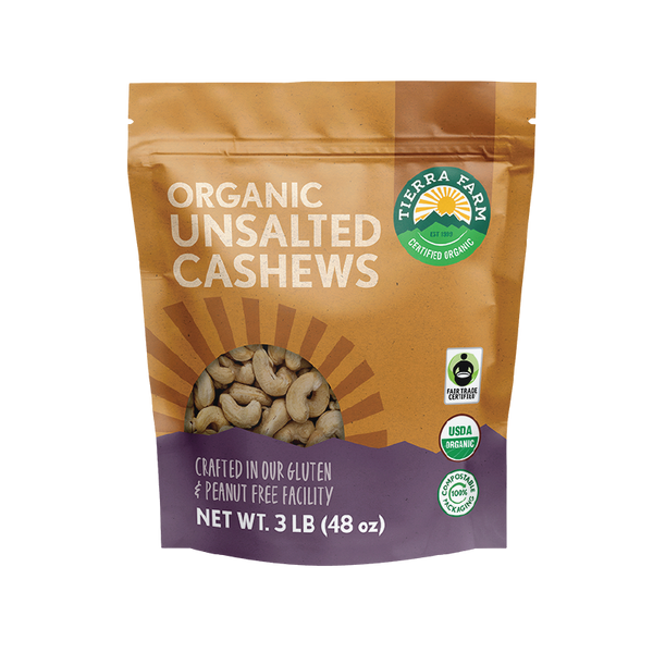 Organic Roasted Unsalted Cashews - Tierra Farm