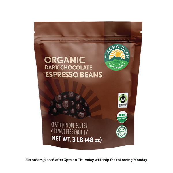 Organic Dark Chocolate Covered Espresso Beans | Tierra Farm