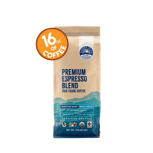 Organic Premium Espresso Blend Coffee | Tierra Farm Certified Organic