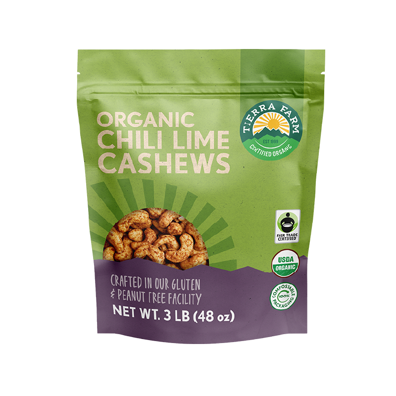 Organic <br> Roasted Chili Lime Cashews