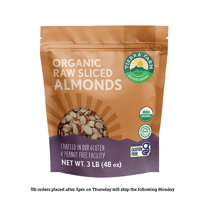 Organic &lt;br&gt; Raw Sliced California Almonds