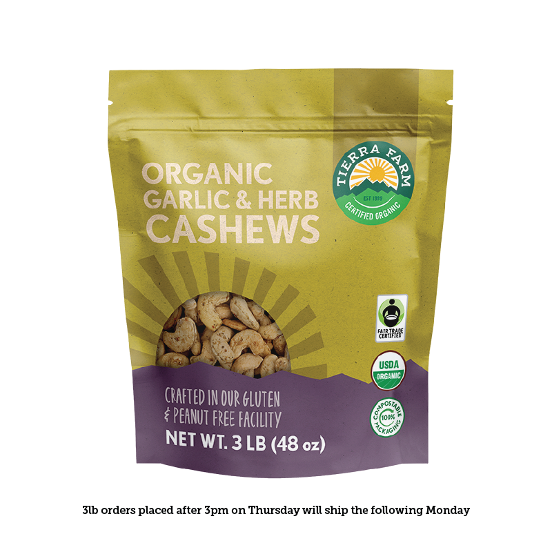 Organic &lt;br&gt; Roasted Garlic &amp; Herb Cashews