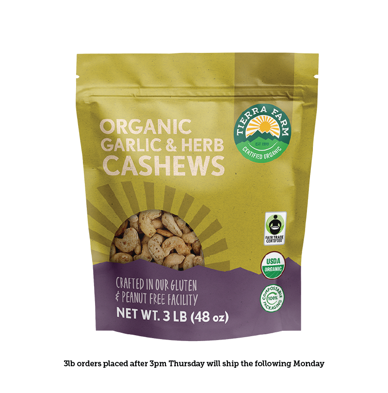 Organic &lt;br&gt; Roasted Garlic &amp; Herb Cashews