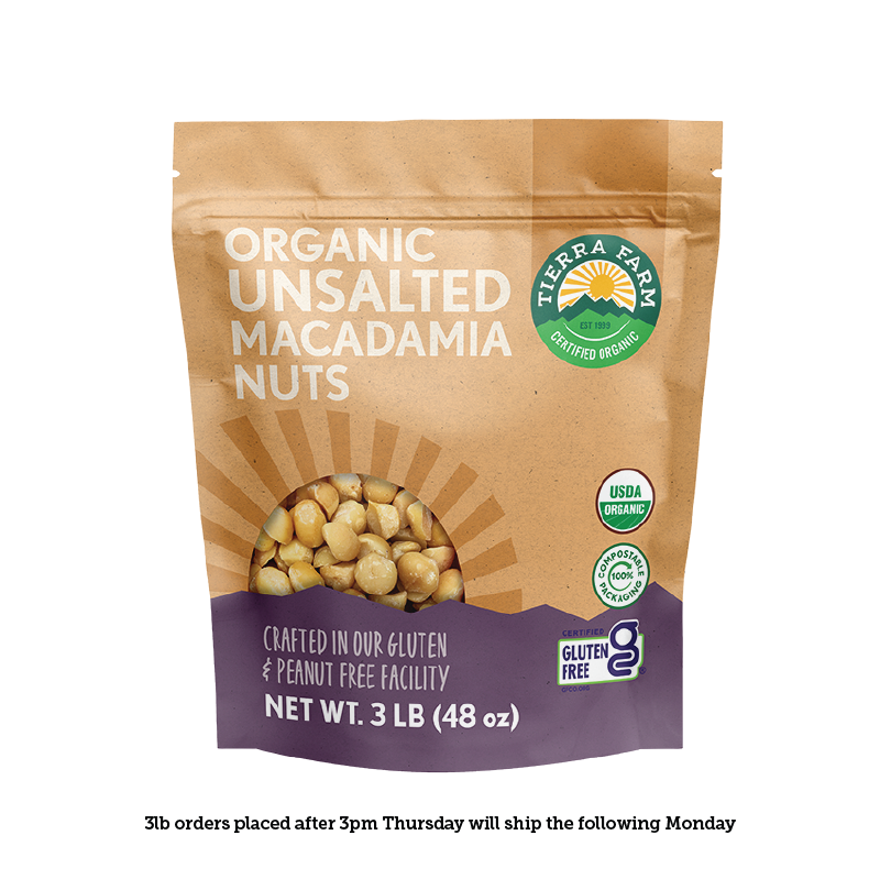 Organic &lt;br&gt; Roasted Unsalted Macadamia Nuts