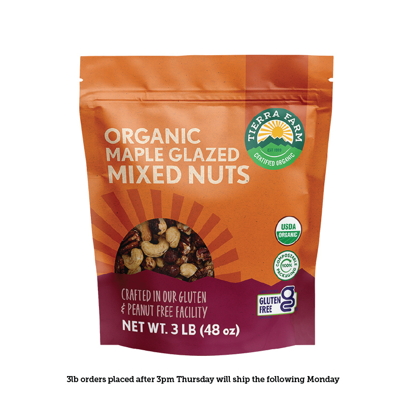 Organic &lt;br&gt; Maple Glazed Mixed Nuts