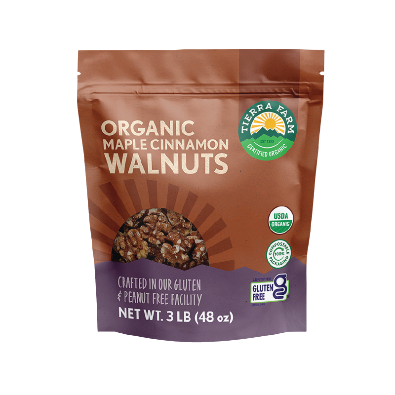 Organic Maple Cinnamon Walnuts | Tierra Farm Certified Organic Organic Maple Cinnamon Walnuts | Tierra Farm Certified Organic