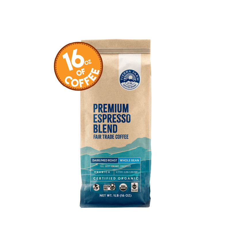 Fair Trade Organic <br> Premium Espresso <br> Blend Coffee