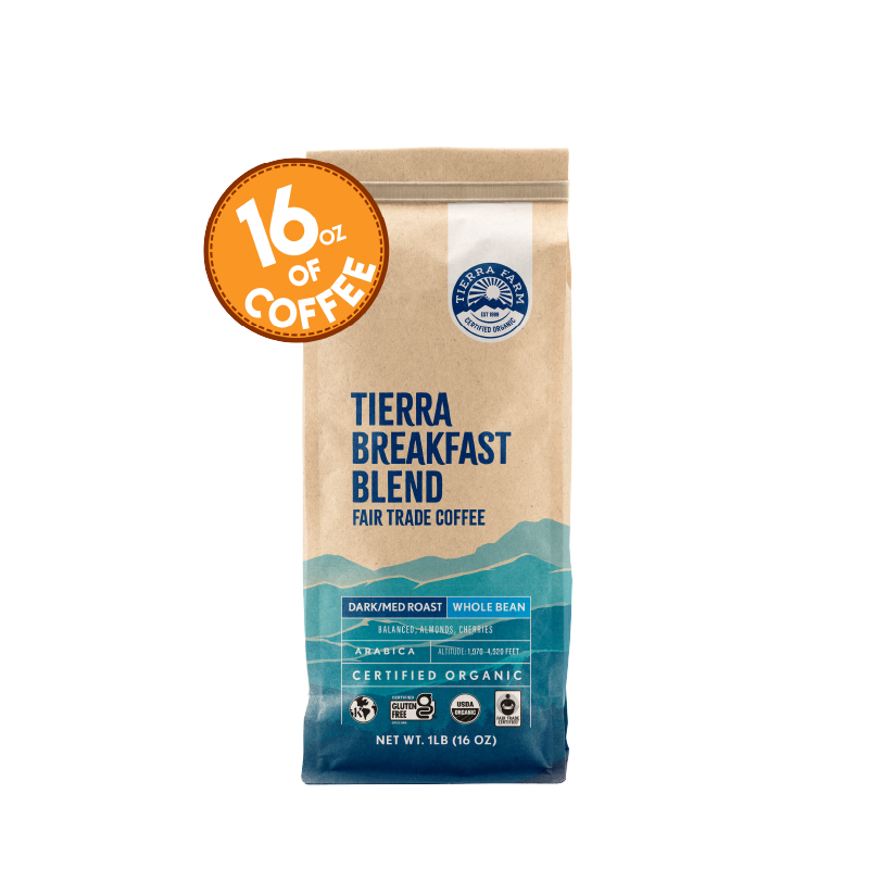 Organic Tierra Breakfast Blend Coffee | Tierra Farm Certified Organic
